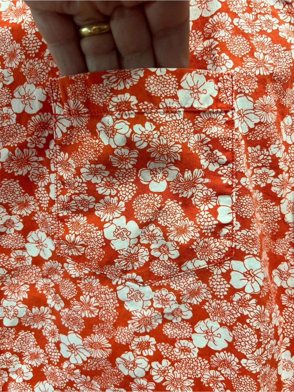 J. Crew Coral Floral Short-Sleeve Button-Down Shirt